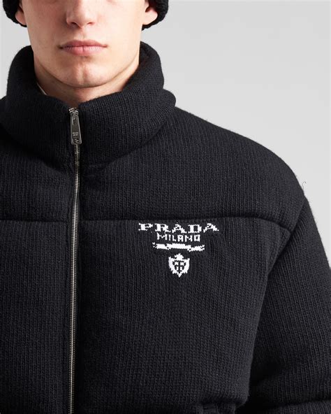 prada cropped cashmere down jacket.